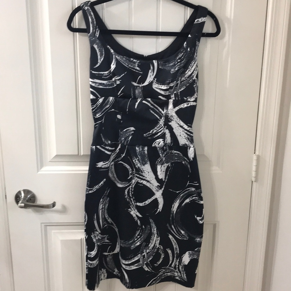 Black and white sheath dress